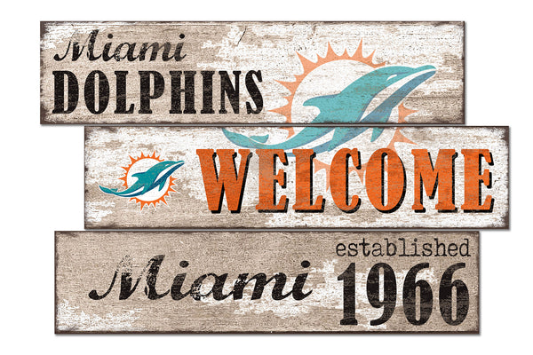Wholesale NFL1027-Welcome 3 Plank / N1027-Miami Dolphins