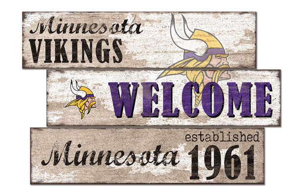 Wholesale NFL1027-Welcome 3 Plank (Todd's Resize) / N1027-Minnesota Vikings