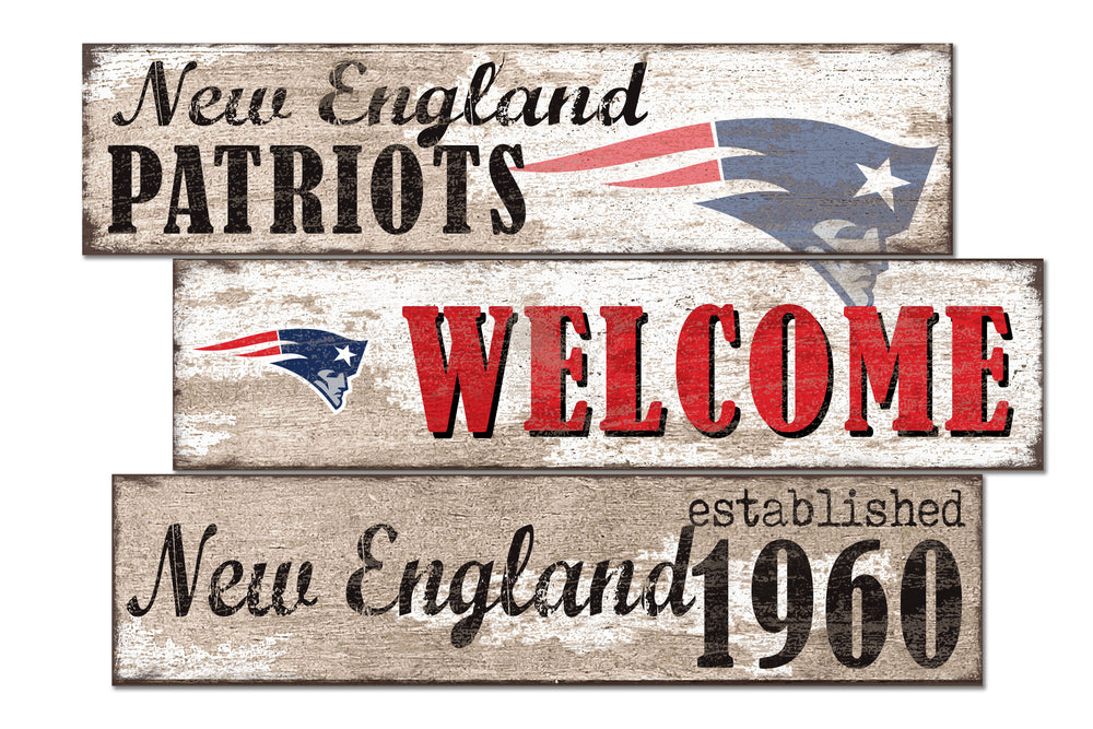Wholesale NFL1027-Welcome 3 Plank (Todd's Resize) / N1027-New England Patriots