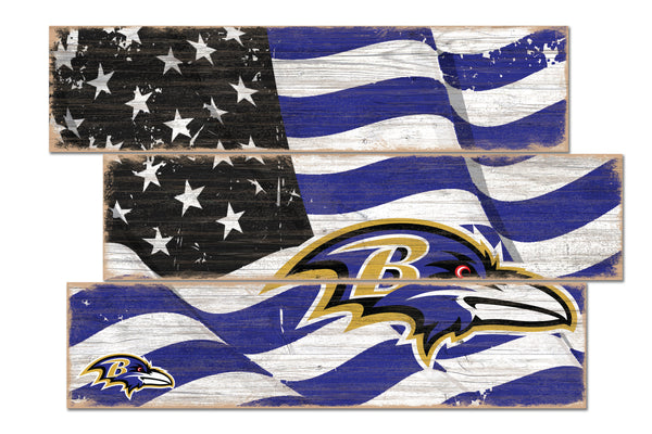 Wholesale NFL1028-Flag 3 Plank (Todd's Resize) / N1028-Baltimore Ravens