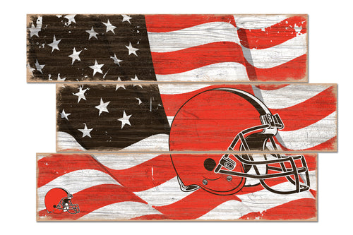 Wholesale NFL1028-Flag 3 Plank / N1028-Cleveland Browns