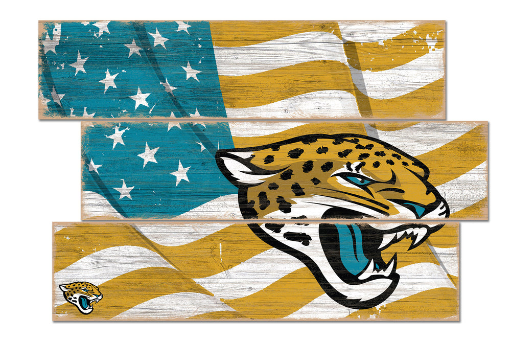 Wholesale NFL1028-Flag 3 Plank / N1028-Jacksonville Jaguars