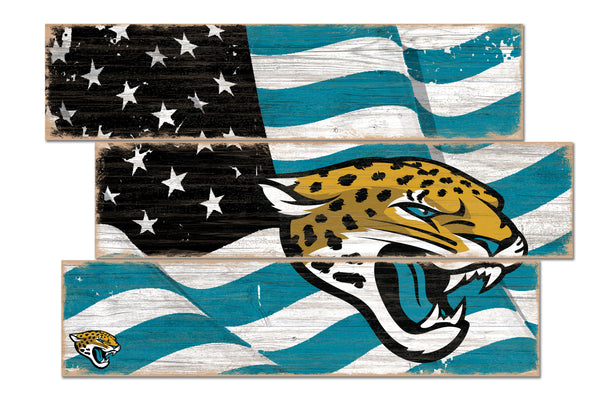 Wholesale NFL1028-Flag 3 Plank (Todd's Resize) / N1028-Jacksonville Jaguars