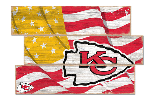 Wholesale NFL1028-Flag 3 Plank (Todd's Resize) / N1028-Kansas City Chiefs