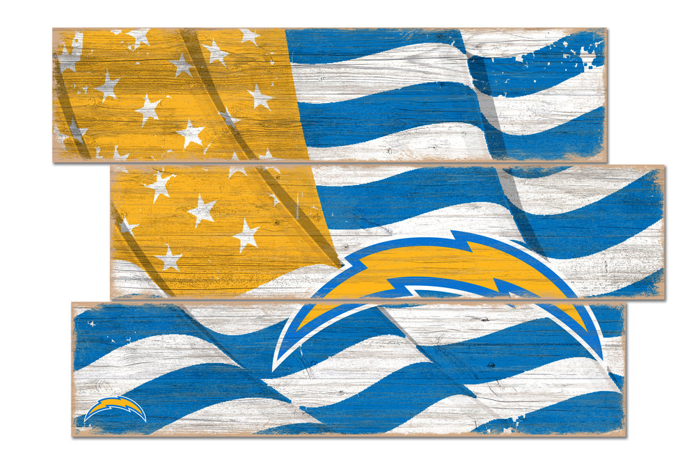 Wholesale NFL1028-Flag 3 Plank (Todd's Resize) / N1028-Los Angeles Chargers