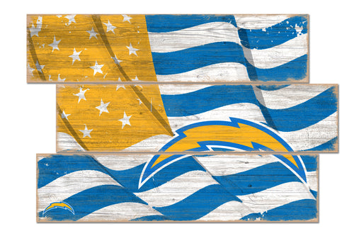 Wholesale NFL1028-Flag 3 Plank (Todd's Resize) / N1028-Los Angeles Chargers