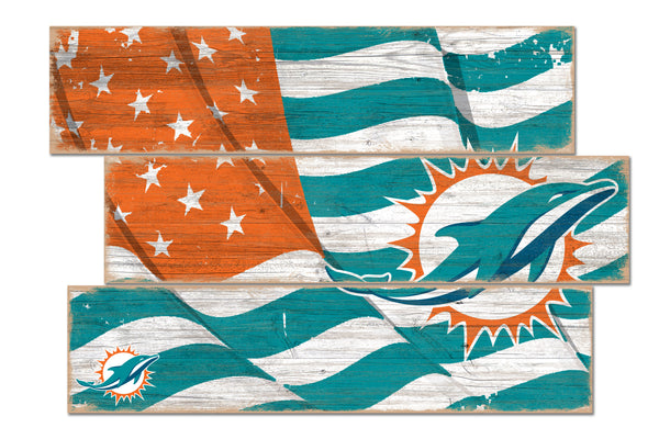 Wholesale NFL1028-Flag 3 Plank (Todd's Resize) / N1028-Miami Dolphins