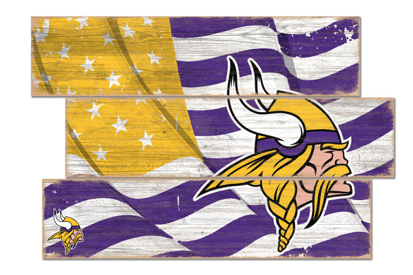 Wholesale NFL1028-Flag 3 Plank (Todd's Resize) / N1028-Minnesota Vikings