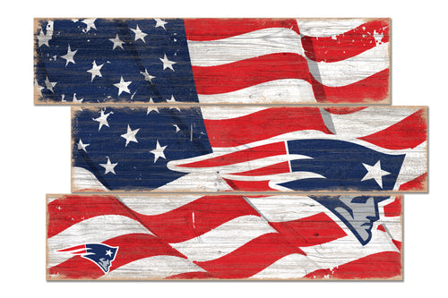 Wholesale NFL1028-Flag 3 Plank (Todd's Resize) / N1028-New England Patriots