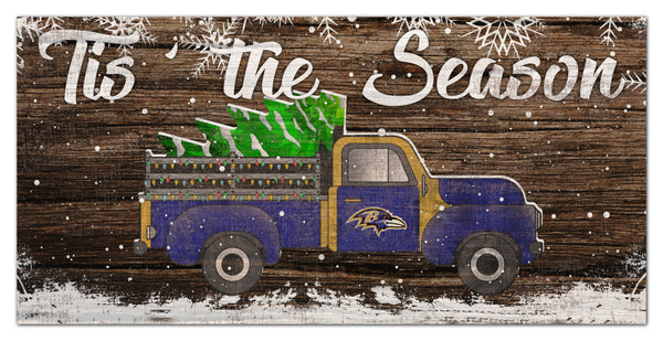 Wholesale NFL1032-Tis the Season Truck 6x12 / N1032-Baltimore Ravens