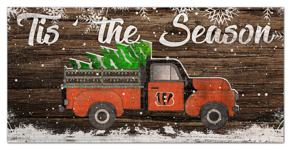 Wholesale NFL1032-Tis the Season Truck 6x12 / N1032-Cincinnati Bengals