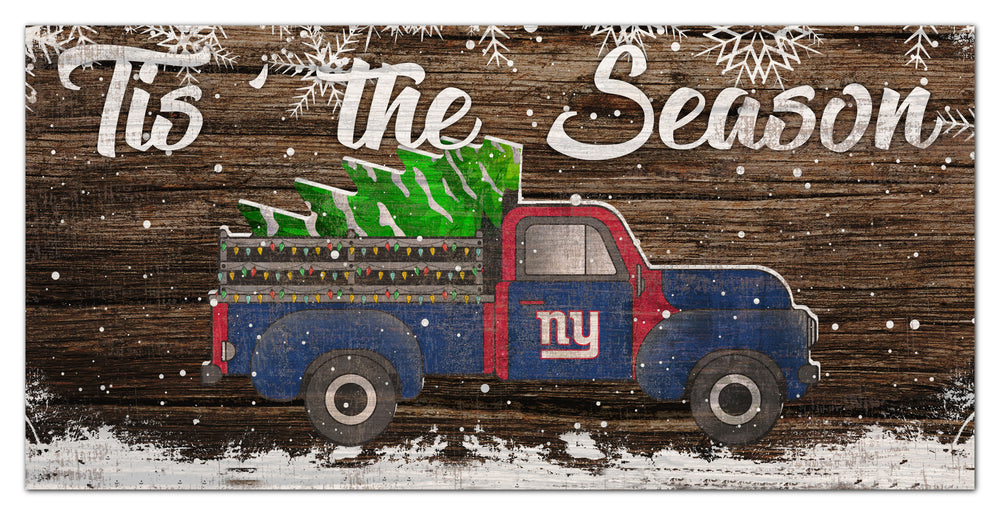 Wholesale NFL1032-Tis the Season Truck 6x12 / N1032-New York Giants