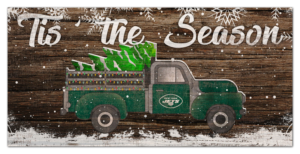 Wholesale NFL1032-Tis the Season Truck 6x12 / N1032-New York Jets