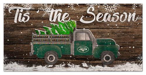 Wholesale NFL1032-Tis the Season Truck 6x12 / N1032-New York Jets