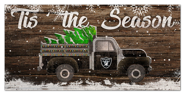 Wholesale NFL1032-Tis the Season Truck 6x12 / N1032-Oakland Raiders