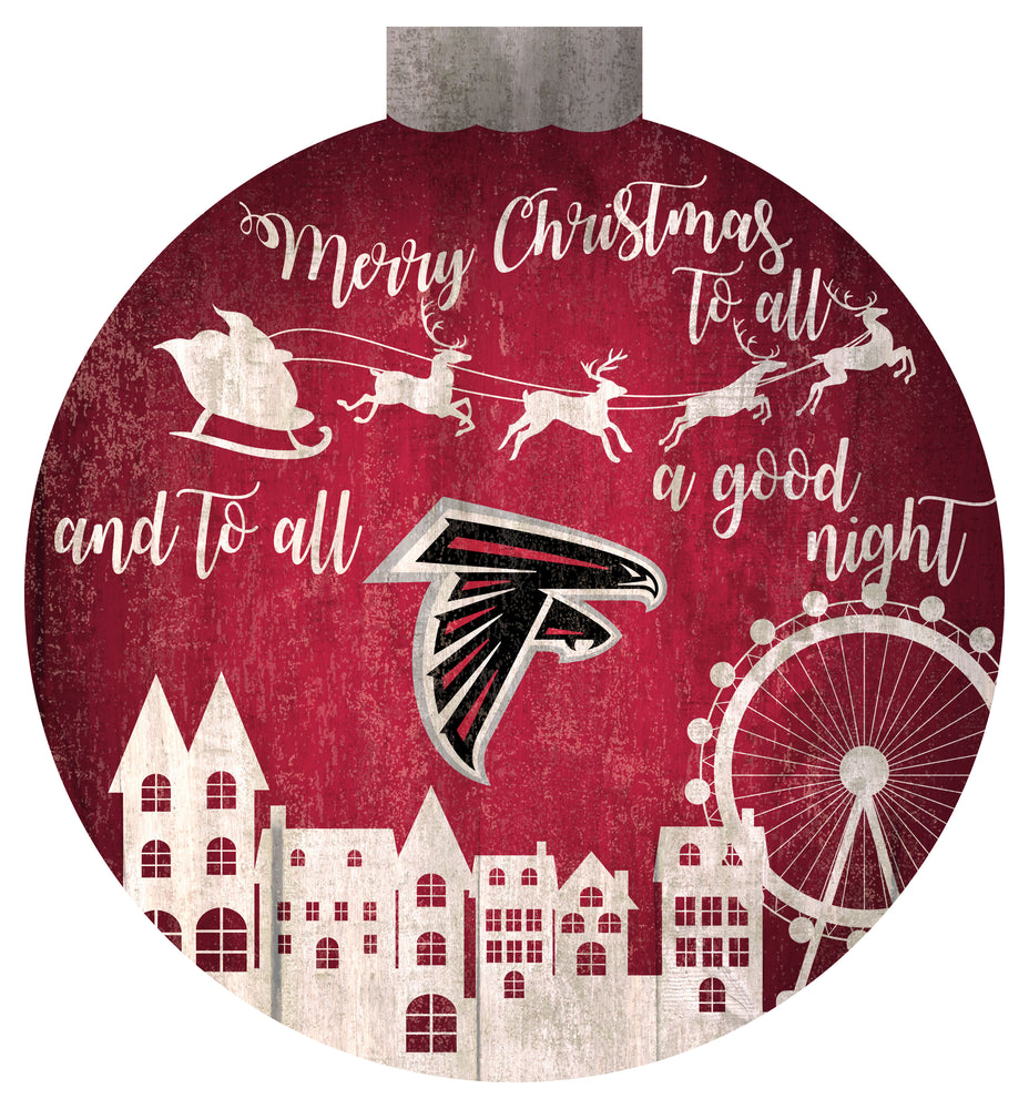 Wholesale NFL1033-Christmas Village 12in Wall Art / N1033-Atlanta Falcons