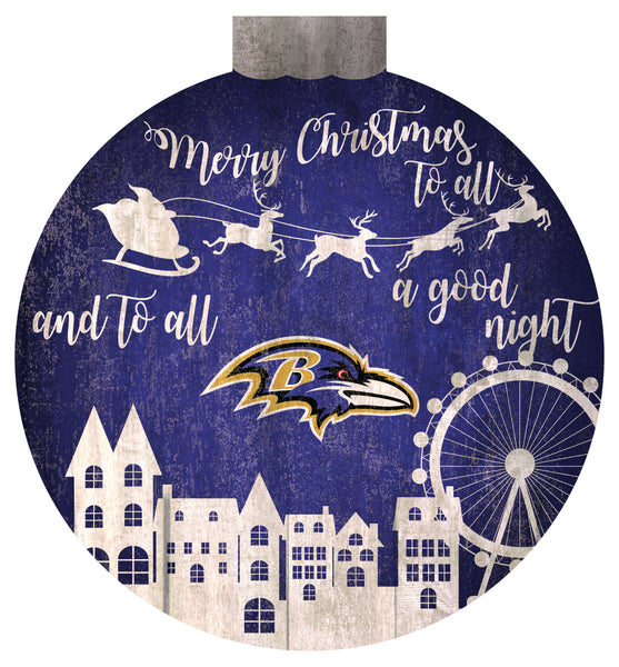 Wholesale NFL1033-Christmas Village 12in Wall Art / N1033-Baltimore Ravens