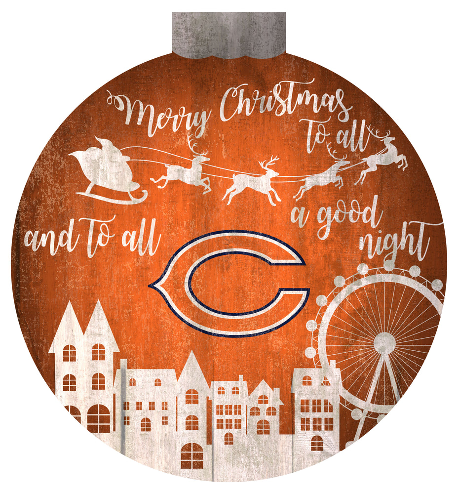 Wholesale NFL1033-Christmas Village 12in Wall Art / N1033-Chicago Bears