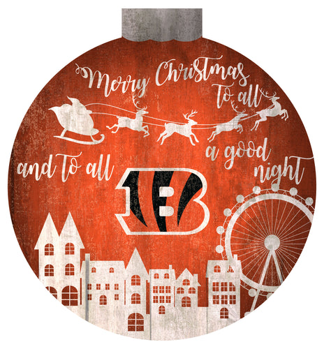 Wholesale NFL1033-Christmas Village 12in Wall Art / N1033-Cincinnati Bengals