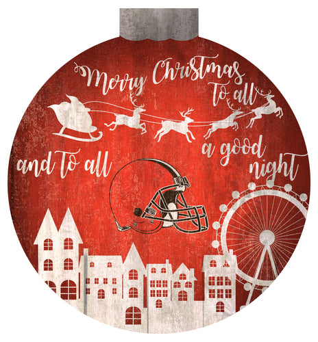 Wholesale NFL1033-Christmas Village 12in Wall Art / N1033-Cleveland Browns