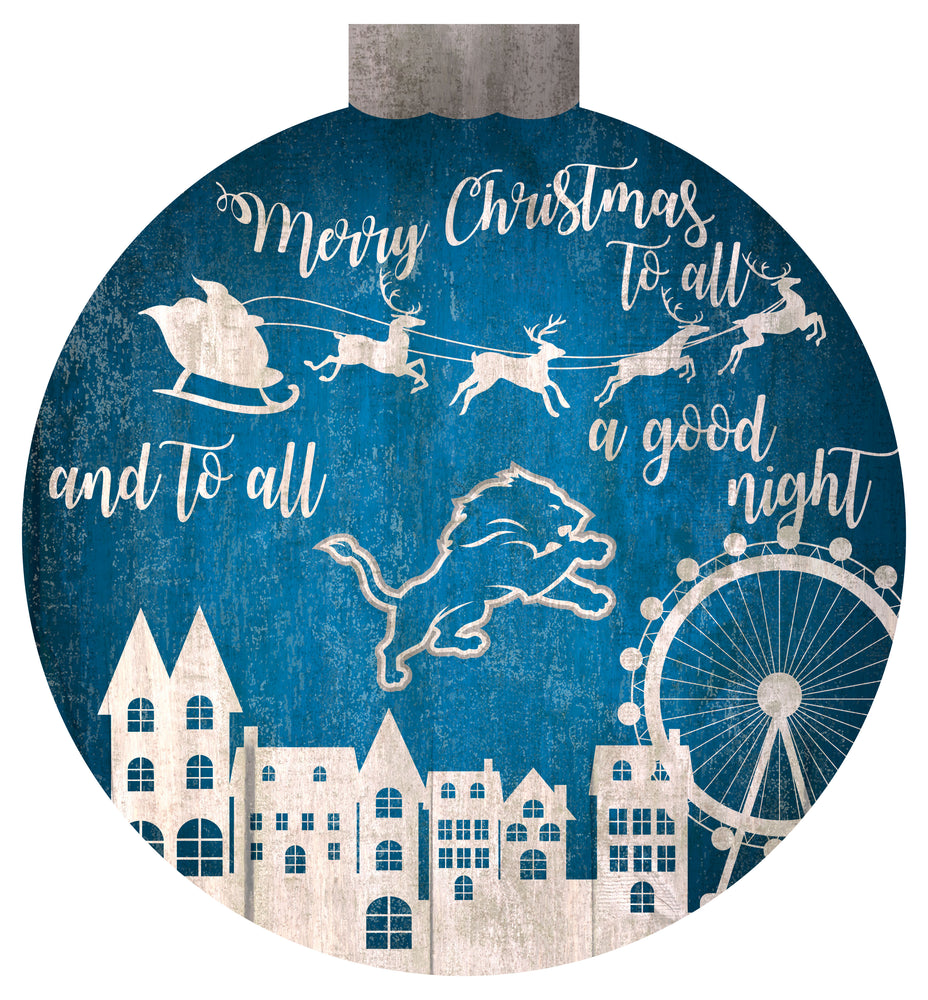 Wholesale NFL1033-Christmas Village 12in Wall Art / N1033-Detroit Lions