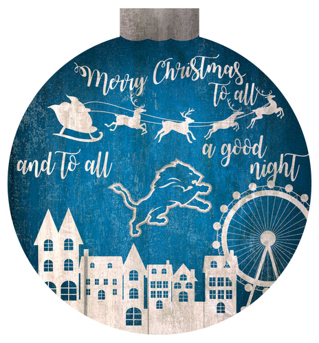 Wholesale NFL1033-Christmas Village 12in Wall Art / N1033-Detroit Lions