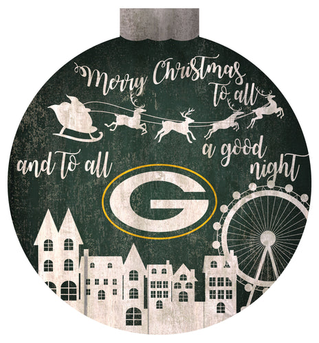 Wholesale NFL1033-Christmas Village 12in Wall Art / N1033-Green Bay Packers