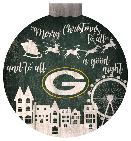 Wholesale NFL1033-Christmas Village 12in Wall Art / N1033-Green Bay Packers