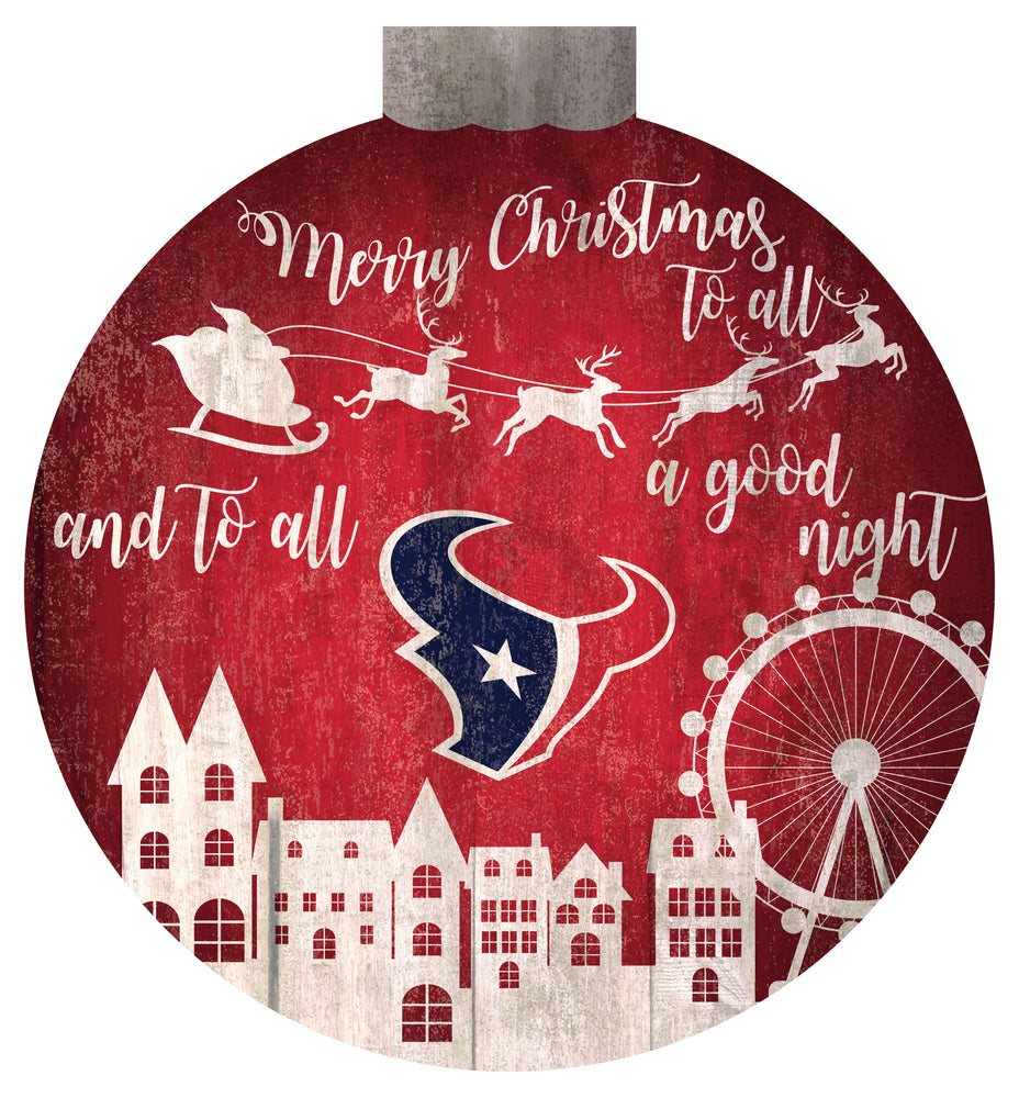 Wholesale NFL1033-Christmas Village 12in Wall Art / N1033-Houston Texans