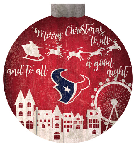 Wholesale NFL1033-Christmas Village 12in Wall Art / N1033-Houston Texans