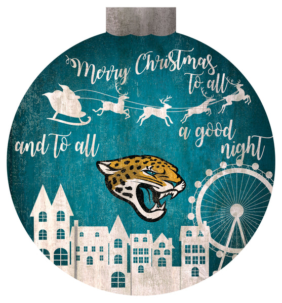 Wholesale NFL1033-Christmas Village 12in Wall Art / N1033-Jacksonville Jaguars