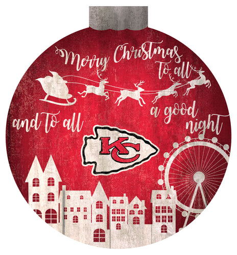 Wholesale NFL1033-Christmas Village 12in Wall Art / N1033-Kansas City Chiefs