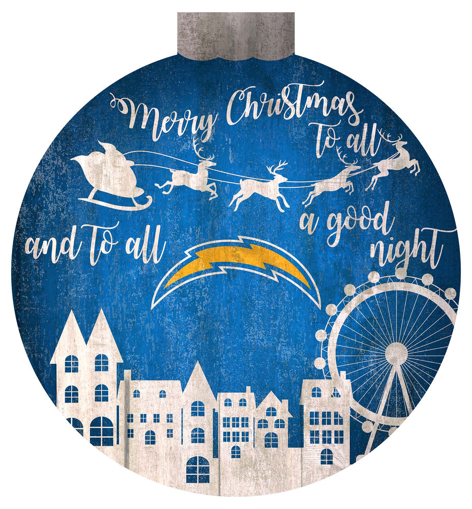 Wholesale NFL1033-Christmas Village 12in Wall Art / N1033-Los Angeles Chargers