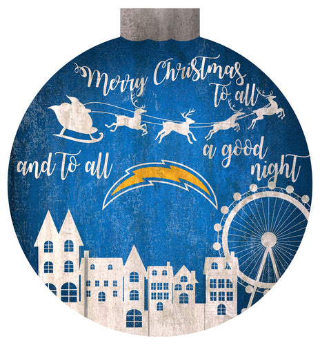 Wholesale NFL1033-Christmas Village 12in Wall Art / N1033-Los Angeles Chargers