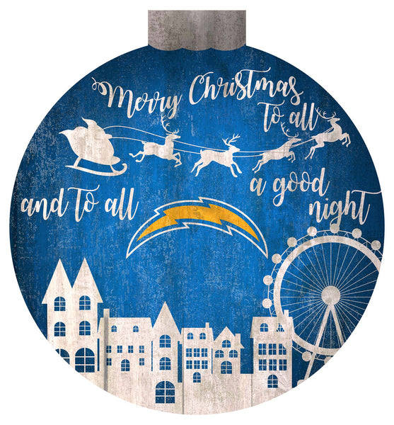 Wholesale NFL1033-Christmas Village 12in Wall Art / N1033-Los Angeles Chargers