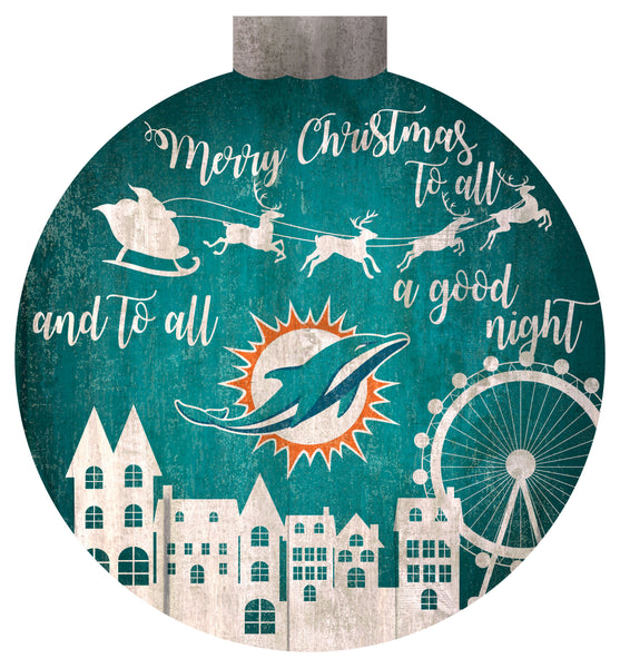 Wholesale NFL1033-Christmas Village 12in Wall Art / N1033-Miami Dolphins