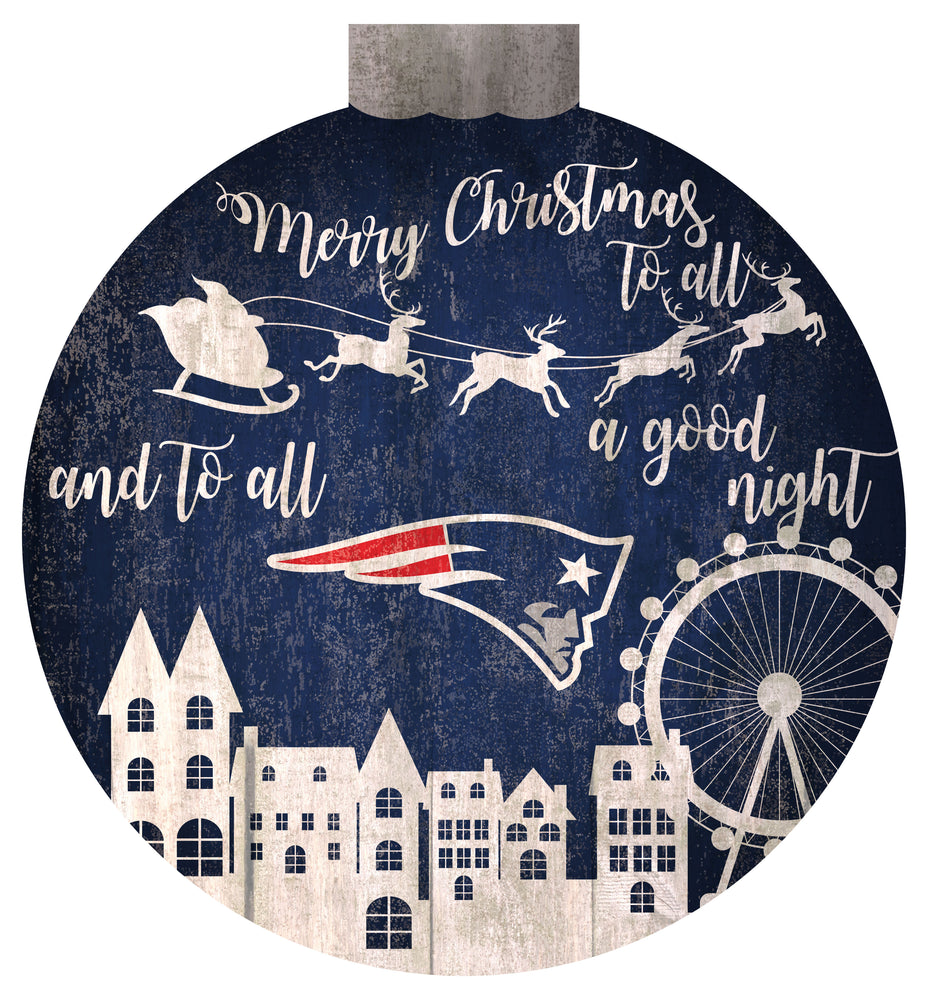 Wholesale NFL1033-Christmas Village 12in Wall Art / N1033-New England Patriots