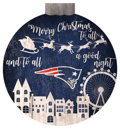 Wholesale NFL1033-Christmas Village 12in Wall Art / N1033-New England Patriots
