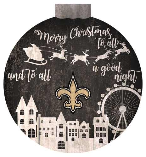 Wholesale NFL1033-Christmas Village 12in Wall Art / N1033-New Orleans Saints