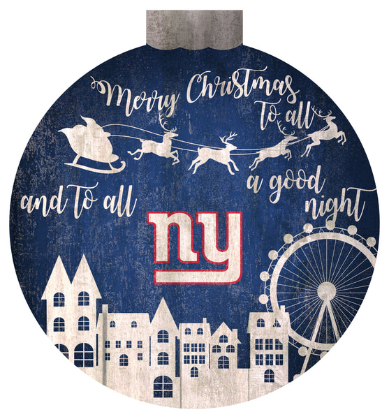 Wholesale NFL1033-Christmas Village 12in Wall Art / N1033-New York Giants