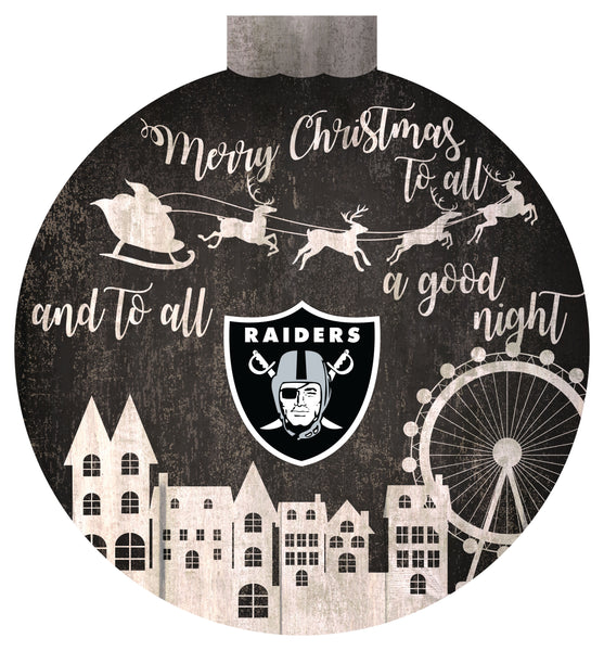 Wholesale NFL1033-Christmas Village 12in Wall Art / N1033-Oakland Raiders