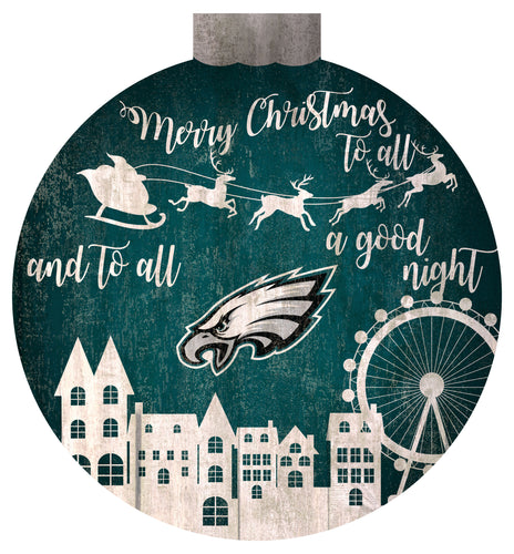 Wholesale NFL1033-Christmas Village 12in Wall Art / N1033-Philadelphia Eagles