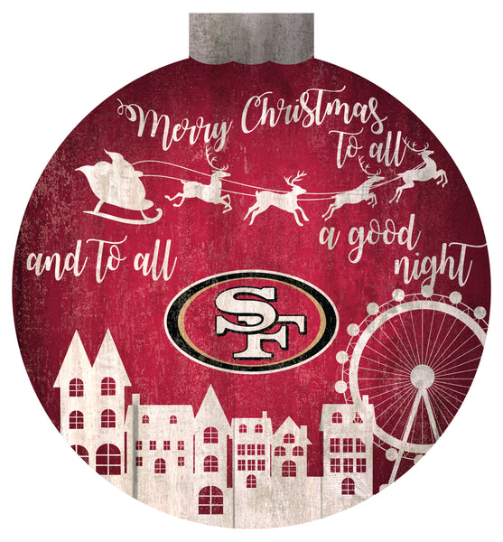 Wholesale NFL1033-Christmas Village 12in Wall Art / N1033-San Francisco 49ers