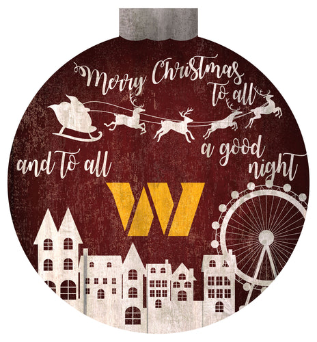 Wholesale NFL1033-Christmas Village 12in Wall Art / N1033-Washington Commanders