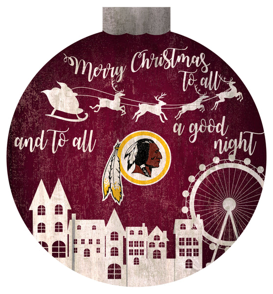 Wholesale NFL1033-Christmas Village 12in Wall Art / N1033-Washington Redskins