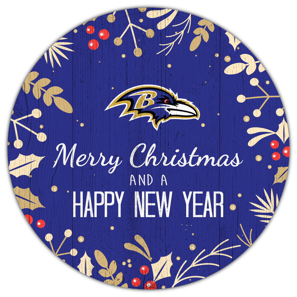 Wholesale NFL1049-Merry Christmas 12in Circle / N1049-Baltimore Ravens