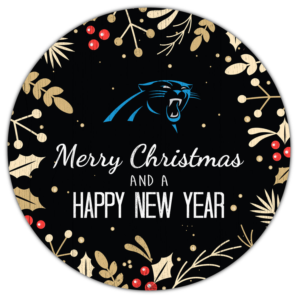 Wholesale NFL1049-Merry Christmas 12in Circle / N1049-Carolina Panthers
