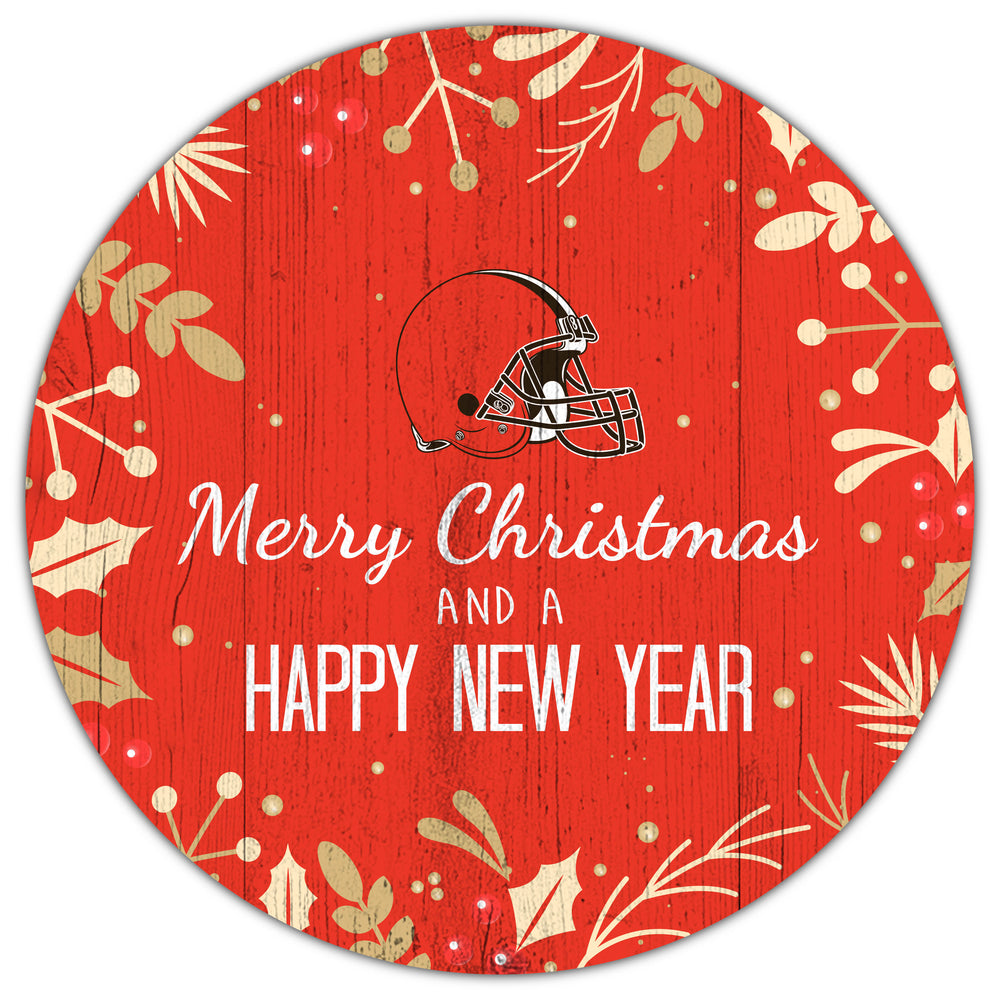 Wholesale NFL1049-Merry Christmas 12in Circle / N1049-Cleveland Browns