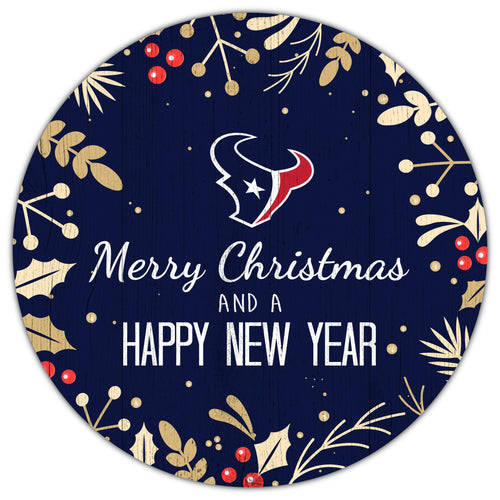 Wholesale NFL1049-Merry Christmas 12in Circle / N1049-Houston Texans