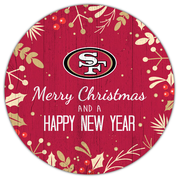 Wholesale NFL1049-Merry Christmas 12in Circle / N1049-San Francisco 49ers